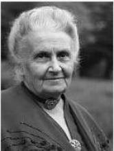 Maria Montessori headshot black and white